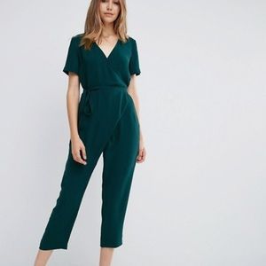 ASOS Jumpsuit w/ Wrap & Self Tie, Emerald